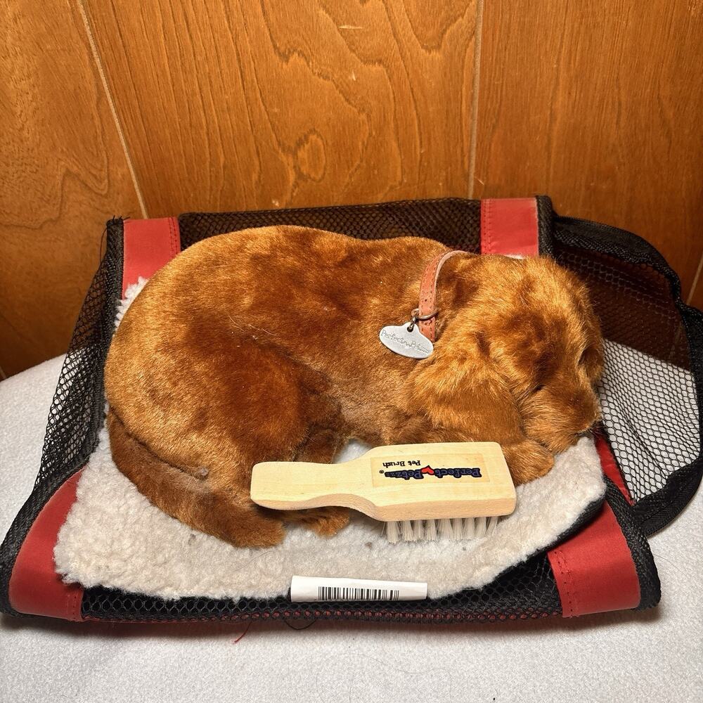 Perfect Petzzz Brown Dog Puppy Interactive Breathing Plush Bed Carrier Tested